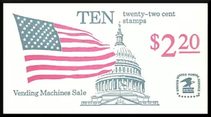 BK145, the $2.20 Flag over Capitol Vending Machine Booklet from 1985-Scott 2116 - Picture 1 of 1