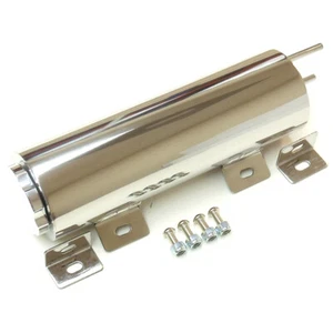 3" x 10" 32 OZ Polished Stainless Steel Radiator Overflow Tank Catch Can - Picture 1 of 4