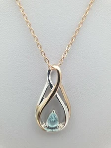 **** Pendent Gold Plated Aqua Amethyst Stone , 250mm. - Picture 1 of 7