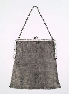 Art Deco Era Sterling Clasp Evening Bag by Whiting and Davis, Mesh Body - Picture 1 of 5