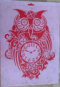 Schablone - A3 Steam Punk Eule HS SB 5064 Heike Schäfer - gebraucht - Bild 1 von 4
