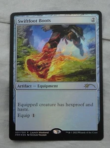Magic The Gathering Swiftfoot Boots Launch Event Foil Promo MTG CARD NM PRM - Picture 1 of 1