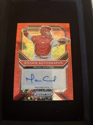 Rafael Marchan 2021 Panini Prizm #RA-RM Rookie Autographs Red Disco Prizm /49 - Image 1 of 2