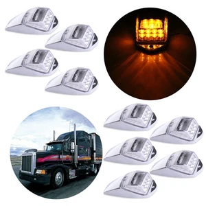 9pcs Clear&Amber Cab Marker Top Roof Clearance Light 17LED for Freightliner - Picture 1 of 7
