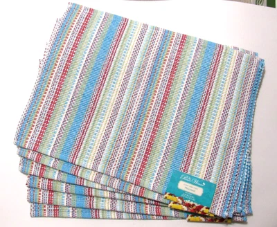 The Pioneer Woman Classic Chunky Stripe Placemats 100% Cotton Set of 6 New - Image 1 of 4