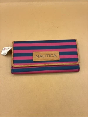 Nautica Women’s Tri-Fold Wallet Pink And Blue New - Image 1 of 4