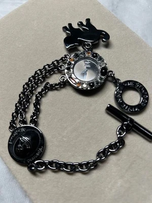 RARO! Reloj pulsera Vivienne Westwood Kawaii gato y plata con caja limpia Foto 1 de 4