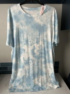 Victoria's Secret leichtes Baumwoll-Dolman-Sleepshirt T-Shirt/M/L/blau/neu mit Etikett - Bild 1 von 3