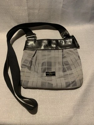 Tommy Hilfiger Black/Grey Crossbody Purse With Plaid Pattern - Image 1 of 4