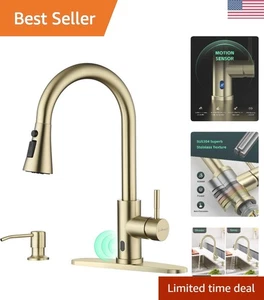 Elegante Grifo de Cocina Sin Contacto en Dorado - 3 Modos y Fácil Instalación - Imagen 1 de 10