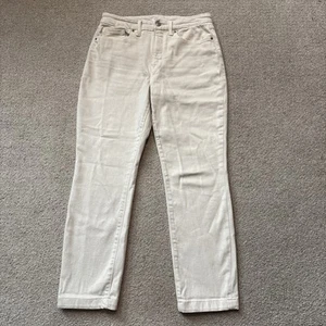 Good American White Slim Straight Leg High-Rise Jeans Sz 8/29 Cotton 28” In - Picture 1 of 10