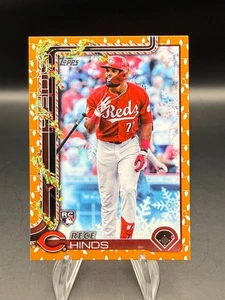 2025 Topps Holiday - Rece Hinds Holiday Lights (RC) #H168 Cincinnati Reds - Imagen 1 de 4