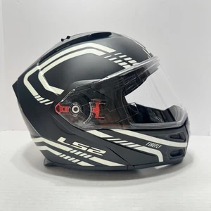 Casco de motocicleta LS2 Metro Firefly brillante en la oscuridad plano negro visera abatible talla L - Imagen 1 de 24