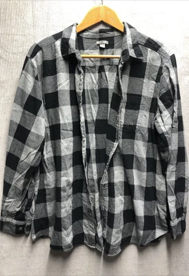 Falls Creek Women’s Flannel Shirt Size XXL Gray Black Check Outdoor - Image 1 of 4