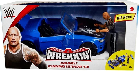 WWE SLAM MOBILE WREKKIN VEHICLE BREAKAWAY CAR W/ THE ROCK 6 IN ACTION FIGURE NEW Cover