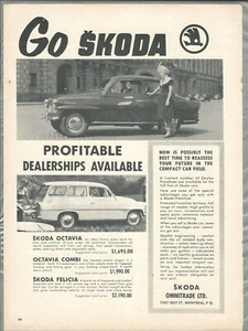 1962 SKODA OCTAVIA Combi wagon advertisement, Canadian ad, Škoda dealership   - Imagen 1 de 3