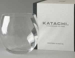 Shotoku glass Usuhari Japanese Rock cup Katachi Shamon Handcraft Japan 260ml - Picture 1 of 3