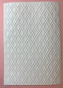 JUEGO DE 4 HOJAS FRENTES DE TARJETAS DE RELIEVE ""Fondo de diamante"" CARTULINA BLANCA - Imagen 1 de 1