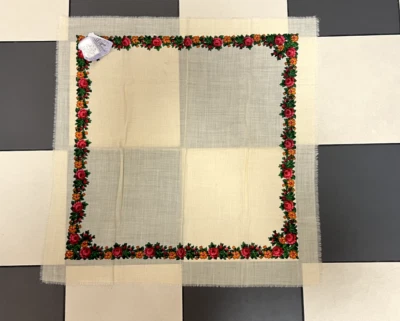 Bufanda floral de lana ucraniana vintage negra accesorio tradicional Rusia URSS Foto 1 de 4