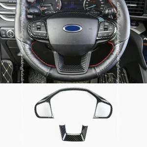 For Ford Explorer 2020-2024 Carbon Fiber Steering Wheel Frame Overlay Covers ABS - Picture 1 of 9