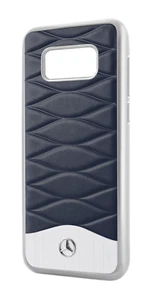 Mercedes Benz Originale Custodia/Case per Samsung Galaxy S8 Pelle Blu Argento - Foto 1 di 2