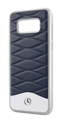 Mercedes Benz Originale Custodia/Case per Samsung Galaxy S8 Pelle Blu Argento - Immagine 1 di 2