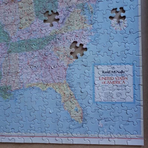 Vintage Rand McNally Cosmopolitan Map USA 600 Teile Puzzle (7 fehlen) - Bild 1 von 5
