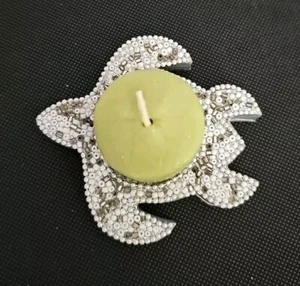 Pier 1 Imports Beaded Turtle Tealight Candle Holder - Picture 1 of 4