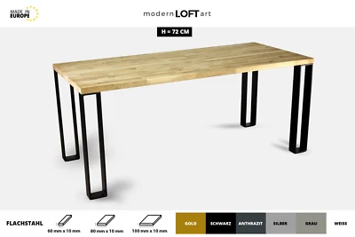4x TISCHBEINE TISCHGESTELL TISCHKUFEN METALL STAHL TISCHFÜßE INDUSTRIAL PN1 - Bild 1 von 4