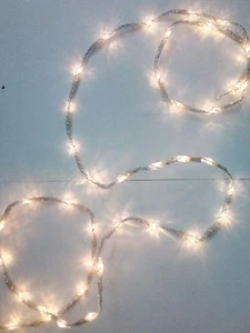 Luci di Natale * Nastro Argento Vintage * con lucine natalizie  - Foto 1 di 4