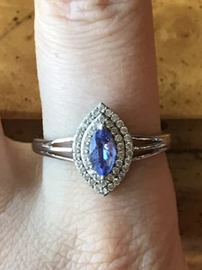 Natural Tanzanite Sterling Silver Ring - Picture 1 of 10