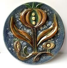 Fantastische botanische abstrakte Keramikkunst-Skulpturwand aus dem 20....