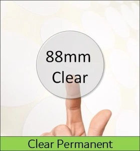 A4 Laser Klar Poly Platten | 88mm Rund Kreis Etiketten | Polylaser Synthetik PERM - Bild 1 von 1