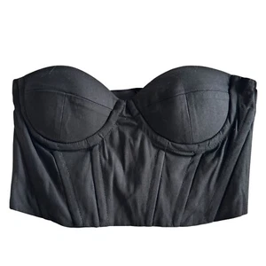 Corsé Princesa Polly Top Bustier Con cordones Espalda Deshuesado Negro Talla US 6 NUEVO CON ETIQUETAS Gótico - Imagen 1 de 11