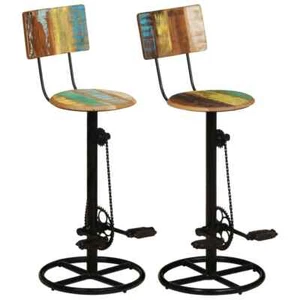 Bar Stools 2 pcs Solid Wood Reclaimed vidaXL - Picture 1 of 11
