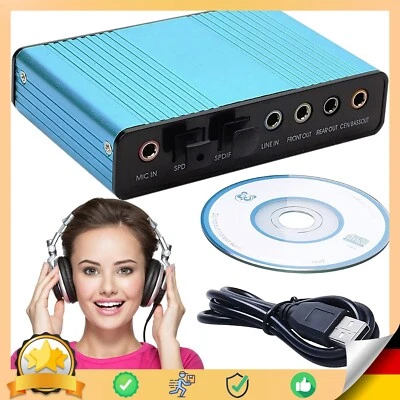 Externe USB Soundkarte Kanal 7.1 5.1 Adapter für PC mit SPDIF Didital Audio Reto - Bild 1 von 4