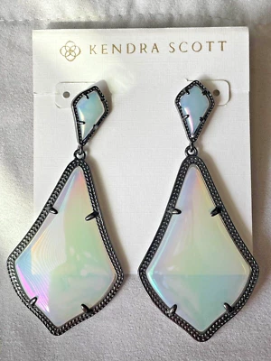 Kendra Scott Alexis Statement Earrings Opalite in Gunmetal Hardware - Image 1 of 4