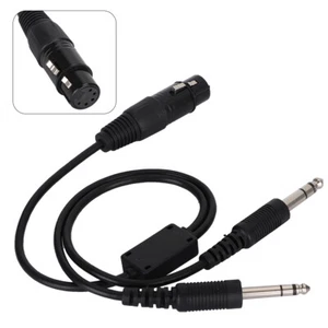 For Airbus XLR To GA Dual Plug 5 Pin Headset Adapter Cable Aviation Headphon GF0 - Picture 1 of 9