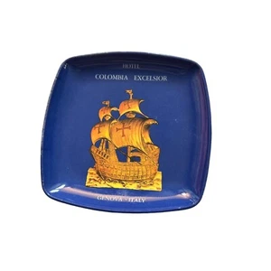 Vintage Webel Italy Melamine Trinket Tray Hotel Columbia Excelsior Square 5.25" - Picture 1 of 5
