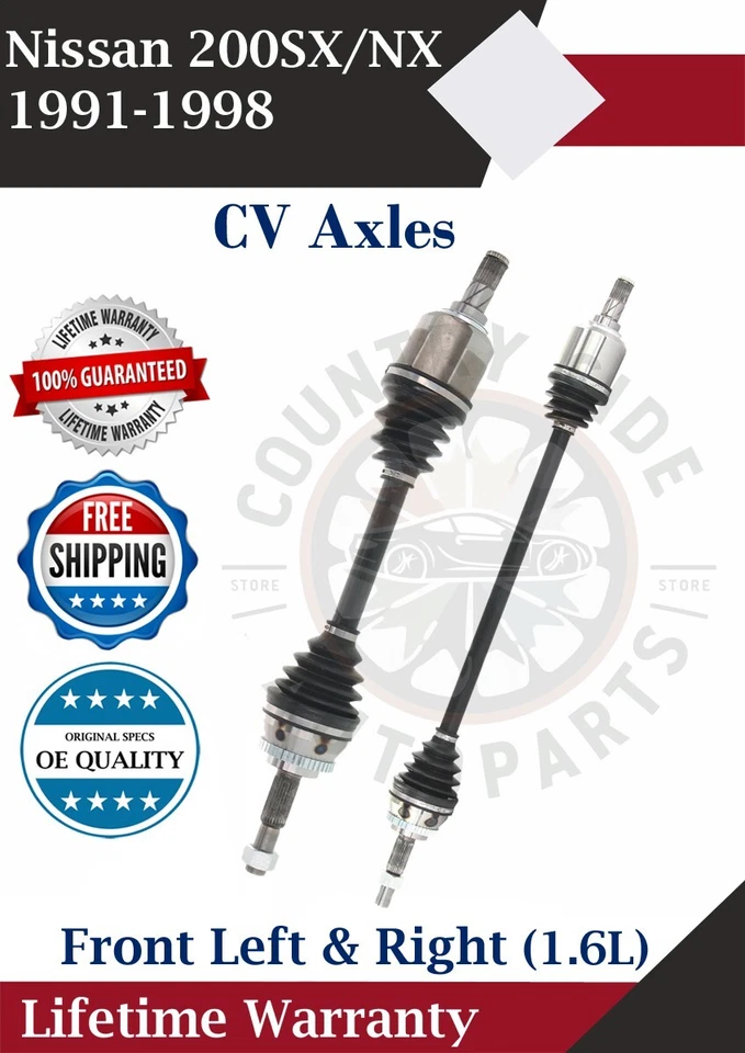Nuevos ejes CV delanteros OE para Nissan 200SX/NX 1991-1998 1,6 L garantía de por vida Foto 1 de 4