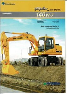 Prospekt Baumaschine Mobilbagger HYUNDAI140W-7 kein Atlas Liebherr CAT O&K - Bild 1 von 3