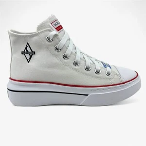 Skechers Cordova Classic Top Tier White Navy Red Womens Court Classics Sneaker - Picture 1 of 6