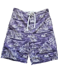Cedar Wood State Swim Shorts Palm Tree Design Mesh Lined Purple - Size S - Picture 1 of 5