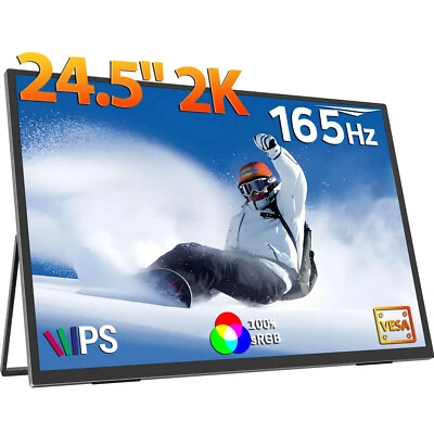 24.5 Inch 165Hz Gaming Monitor 2K Portable Monitor HDMI USB C VESA For PC Laptop - Image 1 of 4