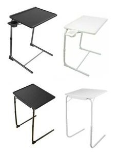 Folding Portable Table Mate With Cup Holder Dinner Laptop tv Desk Freestanding - Picture 1 of 29