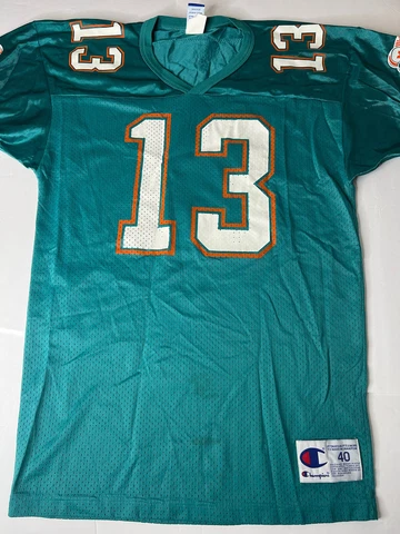 DAN MARINO Miami Dolphins Aqua Jersey champion SZ 40 - Used Cover