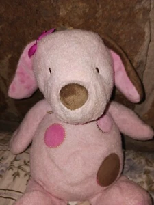 Carters Puppy Dog Pink Brown Spot Plush Stuffed Musical Pull Just One You 11” - Picture 1 of 5