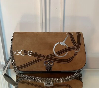 Bolso Ralph Lauren Tanner Horsebit Medallion Gamuza Cadena de Hombro - Ventas al por menor $375 Foto 1 de 4