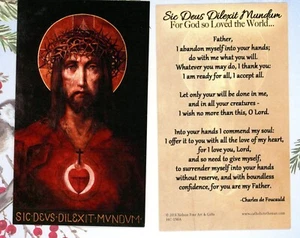 Sacred Heart of Jesus with Sic Deus Delexit  Mundum  - Paperstock Holy Card 150A - Picture 1 of 3