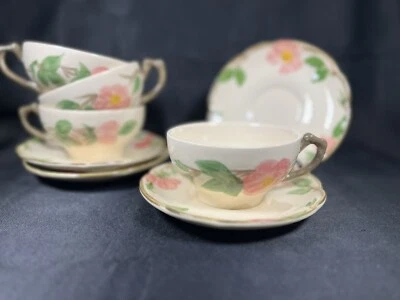 Vintage Set Of 4 Franciscan Desert Rose Tea Cups & Saucers EUC USA & UK - Image 1 of 4